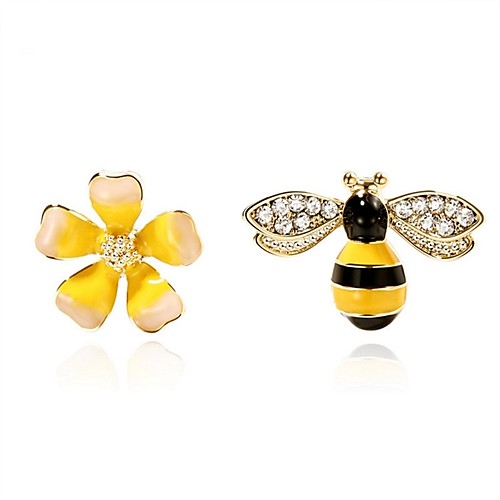 Women's Stud Earrings Mismatched Flower Bee Ladies Stylish Classic Rhinestone Earrings Jewelry Yellow For Daily 1 Pair
Women's Stud Earrings Mismatched Flower Bee Ladies Stylish Classic Rhinestone Earrings Jewelry Yellow For Daily 1 Pair