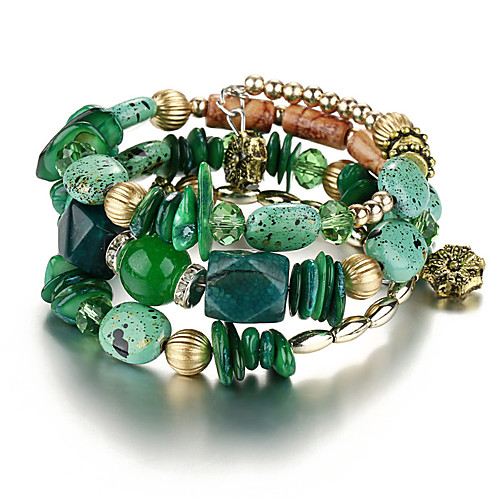 Women's Charm Bracelet Bracelet Bangles Layered Beads Stacking Stackable Creative Ladies Ethnic Vintage Color everyday Resin Bracelet Jewelry Red / Blue / Green For Daily
Women's Charm Bracelet Bracelet Bangles Layered Beads Stacking Stackable Creative Ladies Ethnic Vintage Color everyday Resin Bracelet Jewelry Red / Blue / Green For Daily