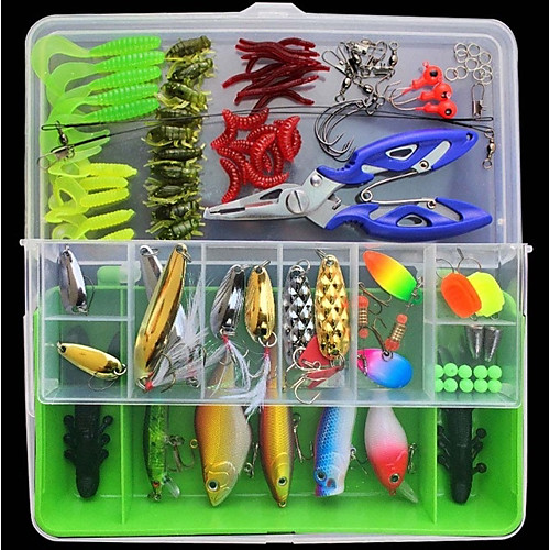 100 pcs Lure kit Fishing Lures Spoons Crank Pencil Popper Vibration / VIB Worm Easy to Carry Easy to Use Sinking Bass Trout Pike Worm Hooks Jig Head Sea Fishing Fly Fishing Bait Casting
100 pcs Lure kit Fishing Lures Spoons Crank Pencil Popper Vibration / VIB Worm Easy to Carry Easy to Use Sinking Bass Trout Pike Worm Hooks Jig Head Sea Fishing Fly Fishing Bait Casting