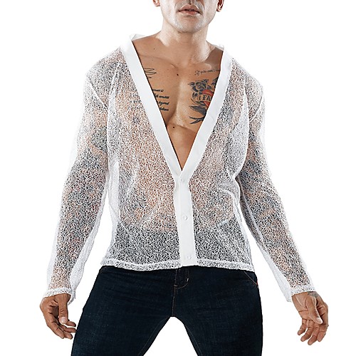 Men's T shirt Shirt Solid Colored Cut Out Long Sleeve Party Slim Tops Active Exaggerated White Black / Club
Men's T shirt Shirt Solid Colored Cut Out Long Sleeve Party Slim Tops Active Exaggerated White Black / Club