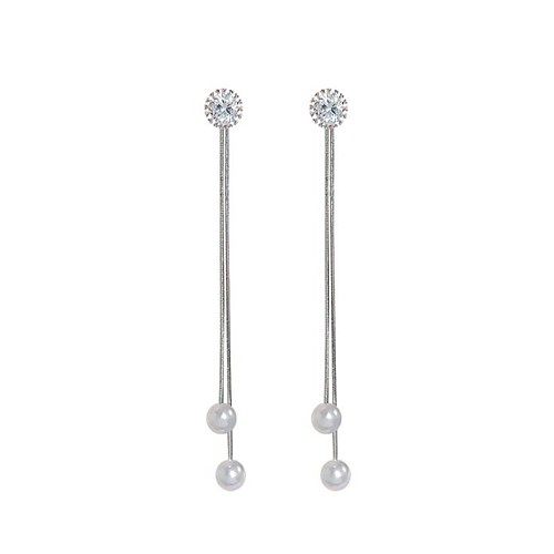 Women's White Freshwater Pearl Earrings Hanging Earrings Classic Long Ladies Fashion S925 Sterling Silver Earrings Jewelry Silver For Party Daily 1 Pair
Women's White Freshwater Pearl Earrings Hanging Earrings Classic Long Ladies Fashion S925 Sterling Silver Earrings Jewelry Silver For Party Daily 1 Pair