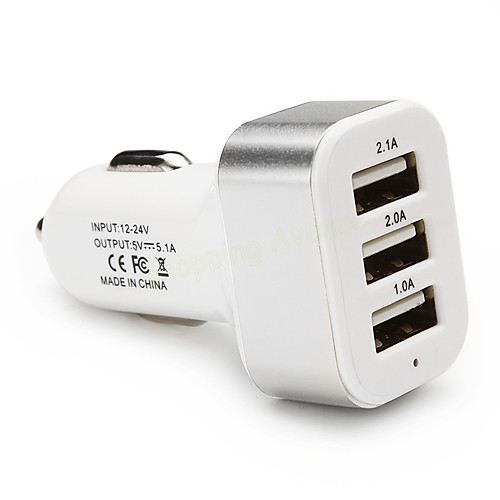 Автомобильное зарядное устройство Зарядное устройство USB Несколько портов 3 USB порта 2.1 A / 1 A DC 12V-24V для
Автомобильное зарядное устройство Зарядное устройство USB Несколько портов 3 USB порта 2.1 A / 1 A DC 12V-24V для