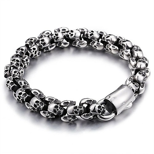 Men's Chain Bracelet Vintage Style Skull Stylish Vintage Korean Titanium Steel Bracelet Jewelry Silver / Black For Halloween Street
Men's Chain Bracelet Vintage Style Skull Stylish Vintage Korean Titanium Steel Bracelet Jewelry Silver / Black For Halloween Street