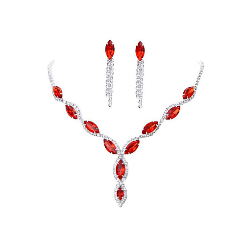 Women's Red Crystal Necklace Earrings Set Classic Gypsophila Luxury Rhinestone Earrings Jewelry Purple / Red / Blue For Party Wedding 1 set
Women's Red Crystal Necklace Earrings Set Classic Gypsophila Luxury Rhinestone Earrings Jewelry Purple / Red / Blue For Party Wedding 1 set