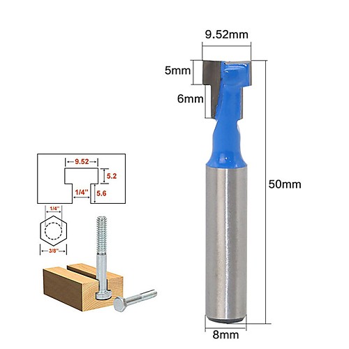 GUTMAX 1PC 8mm Shank T-Slot Lock Cutter Router Bit Wood Milling Cutter Woodworking Drill Bit Tool for Trim Router HT29
GUTMAX 1PC 8mm Shank T-Slot Lock Cutter Router Bit Wood Milling Cutter Woodworking Drill Bit Tool for Trim Router HT29