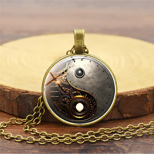 Men's Pendant Necklace Retro yin yang Vintage Chinoiserie Steampunk Kinetic Glass Alloy Silver Gold Black 455 cm Necklace Jewelry 1pc For Masquerade Professional
Men's Pendant Necklace Retro yin yang Vintage Chinoiserie Steampunk Kinetic Glass Alloy Silver Gold Black 455 cm Necklace Jewelry 1pc For Masquerade Professional