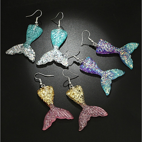 Women's Drop Earrings 3D Mermaid Ladies Stylish Classic Earrings Jewelry Purple / Yellow / Blue For Daily 1 Pair 
Women's Drop Earrings 3D Mermaid Ladies Stylish Classic Earrings Jewelry Purple / Yellow / Blue For Daily 1 Pair