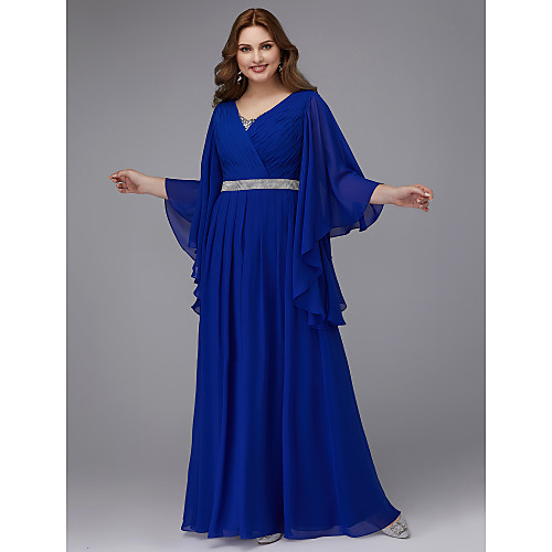 A-Line Plus Size Wedding Guest Formal Evening Dress V Neck Long Sleeve Floor Length Chiffon with Crystals Sequin 2021
A-Line Plus Size Wedding Guest Formal Evening Dress V Neck Long Sleeve Floor Length Chiffon with Crystals Sequin 2021