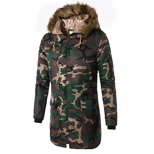 Men's Padded Daily Winter Long Coat Hooded Regular Fit Military Jacket Long Sleeve Camo / Camouflage Army Green Blue / Cotton / Cotton
Men's Padded Daily Winter Long Coat Hooded Regular Fit Military Jacket Long Sleeve Camo / Camouflage Army Green Blue / Cotton / Cotton