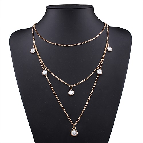 Women's AAA Cubic Zirconia Layered Necklace Long Necklace Classic Floating Ladies Simple Alloy Gold 405 cm Necklace Jewelry 1pc For Daily
Women's AAA Cubic Zirconia Layered Necklace Long Necklace Classic Floating Ladies Simple Alloy Gold 405 cm Necklace Jewelry 1pc For Daily