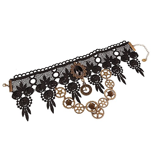 Women's Choker Necklace Metal Gear Ladies Vintage Punk Steampunk Lace Alloy Black 28 cm Necklace Jewelry 1pc For Daily Masquerade Prom Cosplay Costumes Festival
Women's Choker Necklace Metal Gear Ladies Vintage Punk Steampunk Lace Alloy Black 28 cm Necklace Jewelry 1pc For Daily Masquerade Prom Cosplay Costumes Festival