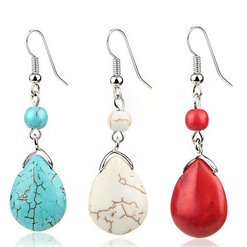 Women's Turquoise Drop Earrings Hanging Earrings Retro Two Stone Ladies Elegant Vintage western style Earrings Jewelry Beige / White / Red / Blue For Daily 1 Pair
Women's Turquoise Drop Earrings Hanging Earrings Retro Two Stone Ladies Elegant Vintage western style Earrings Jewelry Beige / White / Red / Blue For Daily 1 Pair