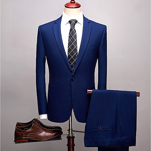 Men's Wedding Suits Notch Standard Fit Single Breasted One-button Straight Piped Solid Colored Spandex
Men's Wedding Suits Notch Standard Fit Single Breasted One-button Straight Piped Solid Colored Spandex
