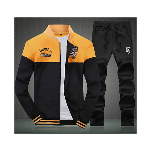 Men's Activewear Set Color Block Round Neck Daily Streetwear Hoodies Sweatshirts Long Sleeve Loose Yellow Gray Black / Spring
Men's Activewear Set Color Block Round Neck Daily Streetwear Hoodies Sweatshirts Long Sleeve Loose Yellow Gray Black / Spring