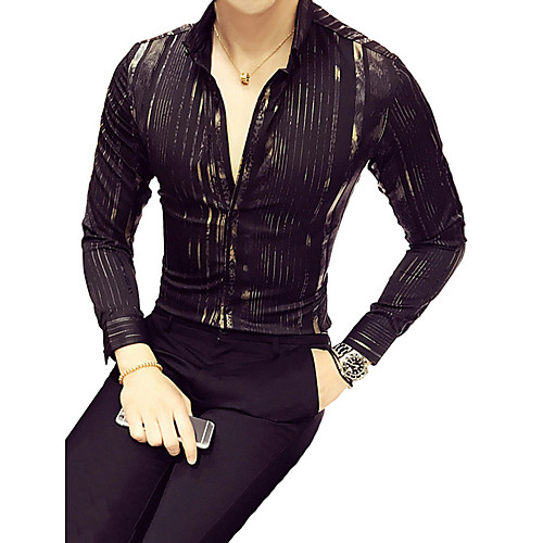 Men's Shirt Striped Print Long Sleeve Party Slim Tops Classic Collar Wine White Black / Club
Men's Shirt Striped Print Long Sleeve Party Slim Tops Classic Collar Wine White Black / Club