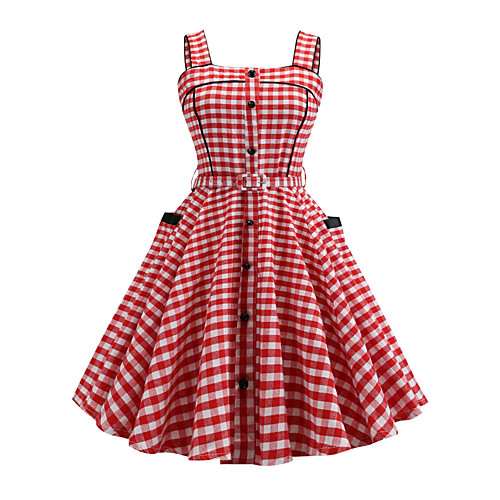 Audrey Hepburn Country Girl Dresses Plaid Retro Vintage 1950s Wasp-Waisted Dress Masquerade Rockabilly Women's Costume Pink Vintage Cosplay School Office Festival Sleeveless Medium Length A-Line
Audrey Hepburn Country Girl Dresses Plaid Retro Vintage 1950s Wasp-Waisted Dress Masquerade Rockabilly Women's Costume Pink Vintage Cosplay School Office Festival Sleeveless Medium Length A-Line