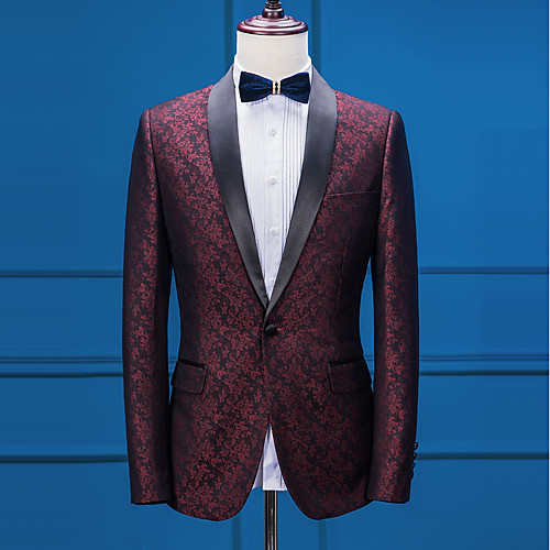 Men's Wedding Suits Shawl Collar Tailored Fit Single Breasted One-button Straight Flapped Patterned Polyester
Men's Wedding Suits Shawl Collar Tailored Fit Single Breasted One-button Straight Flapped Patterned Polyester