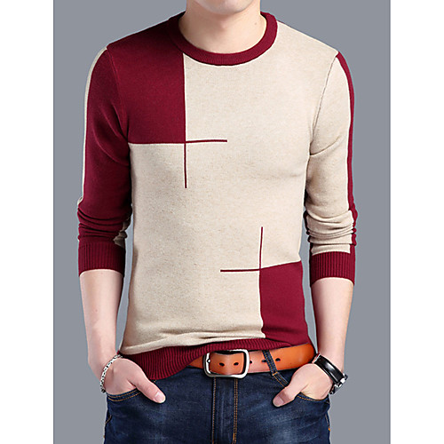 Men's Jacquard Cashmere Wool Long Sleeve Flare Cuff Sleeve Regular Sweater Cardigans Round Neck Spring Black Red / Weekend
Men's Jacquard Cashmere Wool Long Sleeve Flare Cuff Sleeve Regular Sweater Cardigans Round Neck Spring Black Red / Weekend