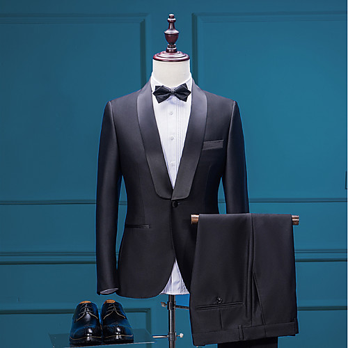 Men's Wedding Suits Shawl Collar Tailored Fit Single Breasted One-button Straight Flapped Solid Colored Polyester
Men's Wedding Suits Shawl Collar Tailored Fit Single Breasted One-button Straight Flapped Solid Colored Polyester