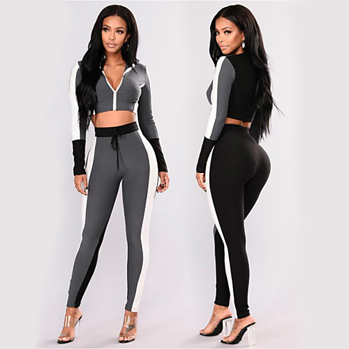 Women's Tracksuit Yoga Suit Winter 2 Piece Full Zip Grey Fitness Gym Workout Running High Waist Leggings Crop Top Clothing Suit Long Sleeve Sport Activewear Tummy Control Butt Lift Squat Proof High
Women's Tracksuit Yoga Suit Winter 2 Piece Full Zip Grey Fitness Gym Workout Running High Waist Leggings Crop Top Clothing Suit Long Sleeve Sport Activewear Tummy Control Butt Lift Squat Proof High