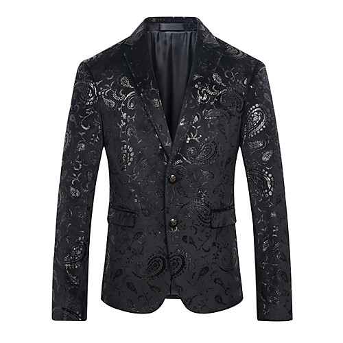 Men's Blazer Party Daily Holiday Streetwear Sophisticated Regular Fit Cotton / Polyester Men's Suit Black - Notch lapel collar / Fall / Spring / Long Sleeve / Print
Men's Blazer Party Daily Holiday Streetwear Sophisticated Regular Fit Cotton / Polyester Men's Suit Black - Notch lapel collar / Fall / Spring / Long Sleeve / Print