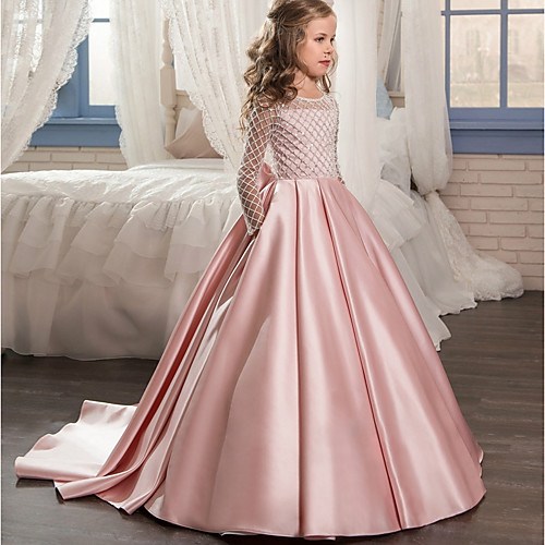 Princess Sweep / Brush Train Flower Girl Dresses Party Polyester Long Sleeve Jewel Neck with Lace / Formal Evening
Princess Sweep / Brush Train Flower Girl Dresses Party Polyester Long Sleeve Jewel Neck with Lace / Formal Evening