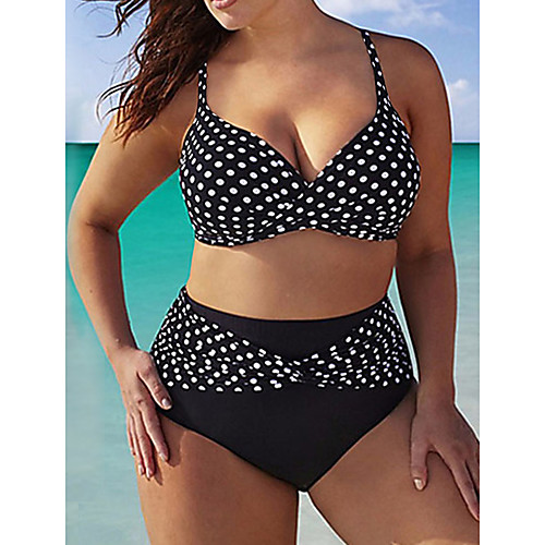 Women's Bikini Swimsuit Ruched Push Up Print Black Plus Size Swimwear Bandeau Strap Bathing Suits Vintage / Padded Bras / Sexy
Women's Bikini Swimsuit Ruched Push Up Print Black Plus Size Swimwear Bandeau Strap Bathing Suits Vintage / Padded Bras / Sexy