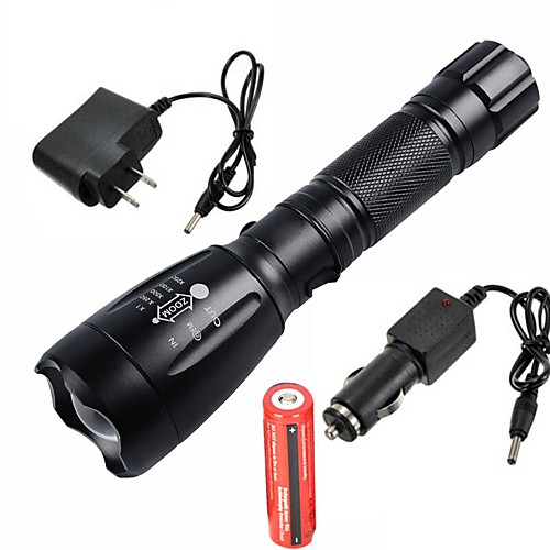 UltraFire LED Flashlights / Torch Waterproof Rechargeable 2200/1000 lm LED LED 1 Emitters 5 Mode with Battery and Chargers Waterproof Rechargeable Adjustable Focus Camping / Hiking / Caving Everyday
UltraFire LED Flashlights / Torch Waterproof Rechargeable 2200/1000 lm LED LED 1 Emitters 5 Mode with Battery and Chargers Waterproof Rechargeable Adjustable Focus Camping / Hiking / Caving Everyday