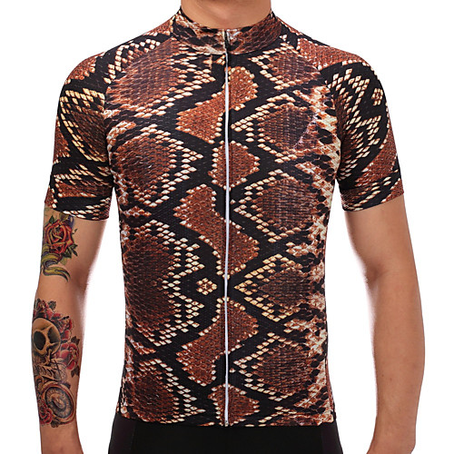 Men's Short Sleeve Cycling Jersey Summer Polyester Brown Snake Bike Jersey Top Mountain Bike MTB Road Bike Cycling Quick Dry Moisture Wicking Back Pocket Sports Clothing Apparel / Stretchy
Men's Short Sleeve Cycling Jersey Summer Polyester Brown Snake Bike Jersey Top Mountain Bike MTB Road Bike Cycling Quick Dry Moisture Wicking Back Pocket Sports Clothing Apparel / Stretchy