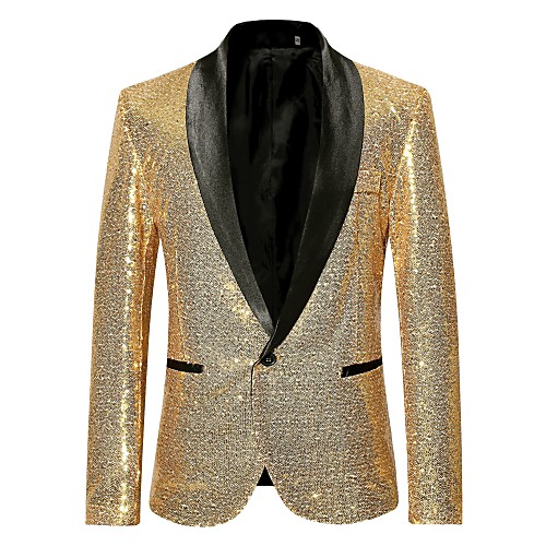 Men's Blazer Party Club Luxury Solid Colored Regular Fit Polyester Men's Suit Wine / Silver / Gold - Shawl Collar / Sequins / Long Sleeve
Men's Blazer Party Club Luxury Solid Colored Regular Fit Polyester Men's Suit Wine / Silver / Gold - Shawl Collar / Sequins / Long Sleeve