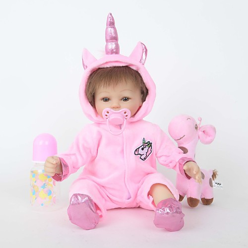 FeelWind 18 inch Reborn Doll Reborn Toddler Doll Baby Girl Unicorn Horse with Baby Hair lifelike Handmade Cute Kids / Teen Cloth 3/4 Silicone Limbs and Cotton Filled Body with Clothes and Accessories
FeelWind 18 inch Reborn Doll Reborn Toddler Doll Baby Girl Unicorn Horse with Baby Hair lifelike Handmade Cute Kids / Teen Cloth 3/4 Silicone Limbs and Cotton Filled Body with Clothes and Accessories