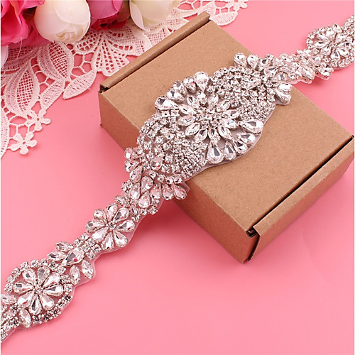 Silver plated steel Wedding / Party / Evening Sash With Crystals / Rhinestones Women's Sashes 
Silver plated steel Wedding / Party / Evening Sash With Crystals / Rhinestones Women's Sashes