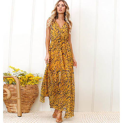 Women's Swing Dress Yellow Sleeveless Leopard Print V Neck Slim S M L XL / Maxi
Women's Swing Dress Yellow Sleeveless Leopard Print V Neck Slim S M L XL / Maxi