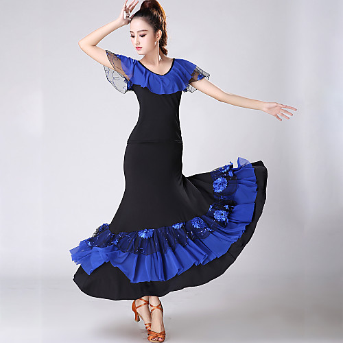 Ballroom Dance Skirts Ruching Tiered Women's Training Performance Short Sleeve Natural Spandex Polyester
Ballroom Dance Skirts Ruching Tiered Women's Training Performance Short Sleeve Natural Spandex Polyester