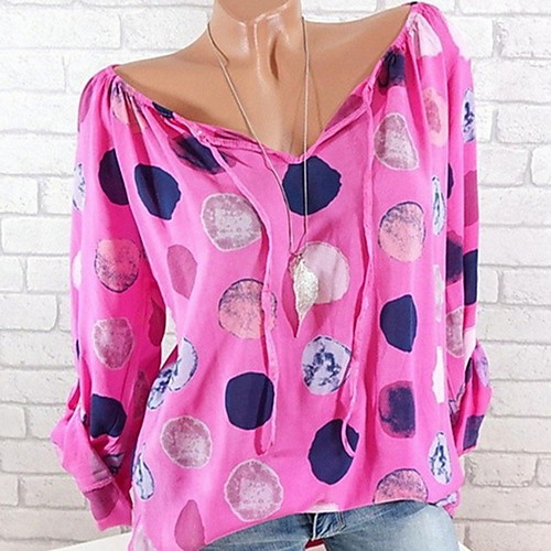 Women's Polka Dot Tribal Plus Size Blouse Long Sleeve Daily Tops Streetwear Deep V White Black Yellow
Women's Polka Dot Tribal Plus Size Blouse Long Sleeve Daily Tops Streetwear Deep V White Black Yellow