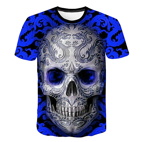 Men's T shirt Graphic Skull Print Short Sleeve Daily Tops Basic Streetwear Blue Red
Men's T shirt Graphic Skull Print Short Sleeve Daily Tops Basic Streetwear Blue Red