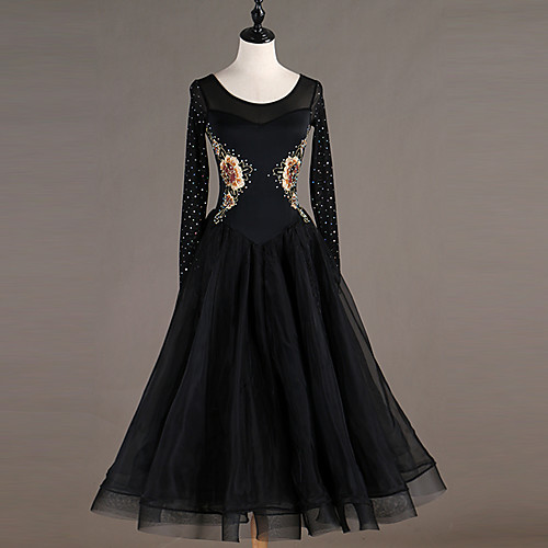 Ballroom Dance Dress Crystals / Rhinestones Women's Training Long Sleeve High Nylon Organza Tulle
Ballroom Dance Dress Crystals / Rhinestones Women's Training Long Sleeve High Nylon Organza Tulle