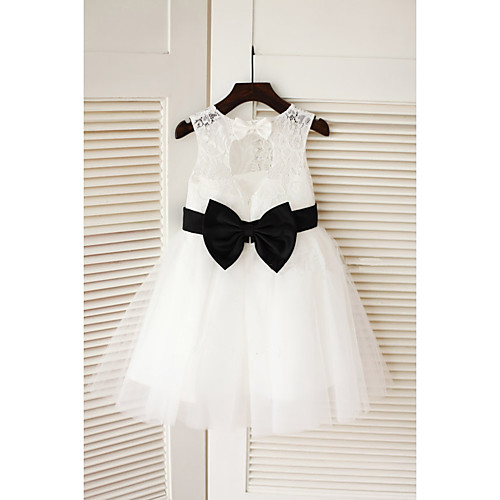 A-Line Tea Length Flower Girl Dresses Wedding Lace Sleeveless Jewel Neck with Belt / First Communion
A-Line Tea Length Flower Girl Dresses Wedding Lace Sleeveless Jewel Neck with Belt / First Communion