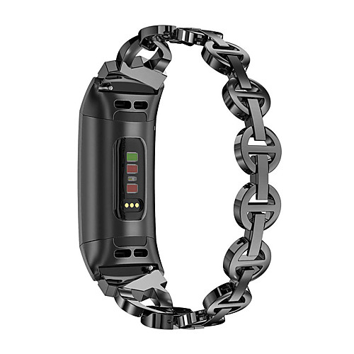 

Ремешок для часов для Fitbit Charge 3 Fitbit Спортивный ремешок / Дизайн украшения Нержавеющая сталь Повязка на запястье