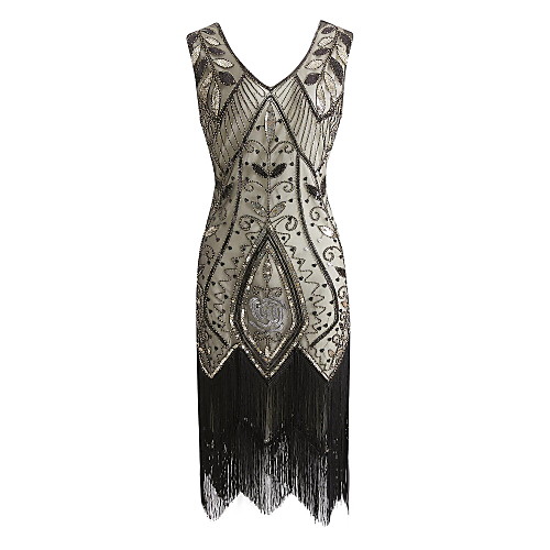 The Great Gatsby Charleston 1920s Vintage Vacation Dress Flapper Dress Party Costume Masquerade Prom Dress Women's Sequins Tassel Fringe Sequin Costume Red / black / Black & White / Black Vintage
The Great Gatsby Charleston 1920s Vintage Vacation Dress Flapper Dress Party Costume Masquerade Prom Dress Women's Sequins Tassel Fringe Sequin Costume Red / black / Black & White / Black Vintage