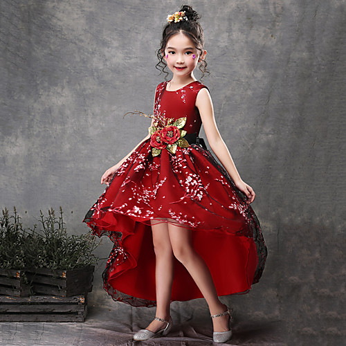 Princess Asymmetrical Flower Girl Dresses Party Satin Sleeveless Jewel Neck with Belt
Princess Asymmetrical Flower Girl Dresses Party Satin Sleeveless Jewel Neck with Belt