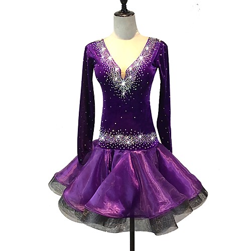 Latin Dance Dress Crystals / Rhinestones Women's Training Performance Long Sleeve High Spandex Organza
Latin Dance Dress Crystals / Rhinestones Women's Training Performance Long Sleeve High Spandex Organza