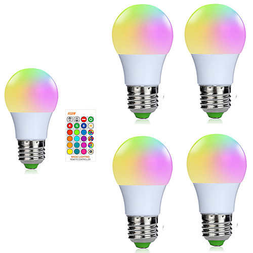 5pcs A50 3W 200-250LM RGB E27 LED Bulb LED Lamp 16 Color 24 key IR Remote Control Chandelier for Living Room Dimmable AC85-265V
5pcs A50 3W 200-250LM RGB E27 LED Bulb LED Lamp 16 Color 24 key IR Remote Control Chandelier for Living Room Dimmable AC85-265V