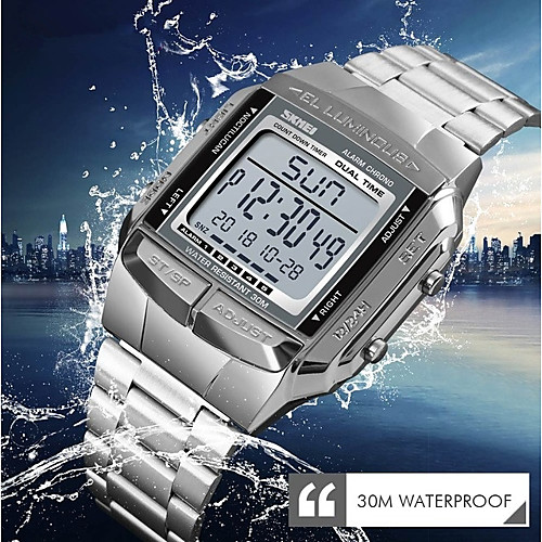 SKMEI Men's Dress Watch Japanese Digital Stainless Steel Black / Silver / Gold 30 m Water Resistant / Waterproof Calendar / date / day Stopwatch Digital Casual Fashion - Silver Coffee Rose Gold
SKMEI Men's Dress Watch Japanese Digital Stainless Steel Black / Silver / Gold 30 m Water Resistant / Waterproof Calendar / date / day Stopwatch Digital Casual Fashion - Silver Coffee Rose Gold