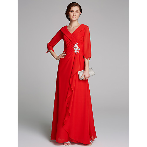A-Line Mother of the Bride Dress Elegant V Neck Floor Length Chiffon Half Sleeve with Pleats Appliques 2021
A-Line Mother of the Bride Dress Elegant V Neck Floor Length Chiffon Half Sleeve with Pleats Appliques 2021
