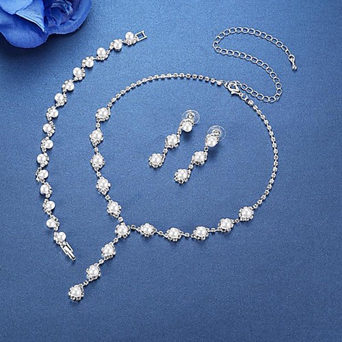 Women's Bridal Jewelry Sets Classic Elegant Sweet Imitation Pearl Rhinestone Earrings Jewelry White For Party Wedding 1 set
Women's Bridal Jewelry Sets Classic Elegant Sweet Imitation Pearl Rhinestone Earrings Jewelry White For Party Wedding 1 set