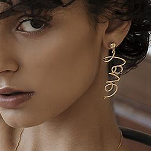 Women's Drop Earrings Letter Stylish Simple Earrings Jewelry Gold / Silver For Daily 1 Pair
Women's Drop Earrings Letter Stylish Simple Earrings Jewelry Gold / Silver For Daily 1 Pair