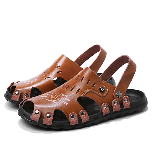 Men's Summer Casual Daily Sandals Walking Shoes Cowhide Breathable Light Brown / Dark Brown / Black
Men's Summer Casual Daily Sandals Walking Shoes Cowhide Breathable Light Brown / Dark Brown / Black