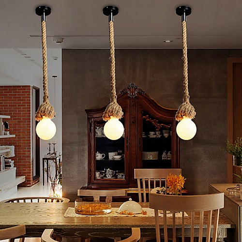 Vintage Creative Multifunction Hemp Rope Pendant Lights 1-Light DIY Art Dining Room The Cafe Bar Counter Chandeliers Cord Length 100cm
Vintage Creative Multifunction Hemp Rope Pendant Lights 1-Light DIY Art Dining Room The Cafe Bar Counter Chandeliers Cord Length 100cm