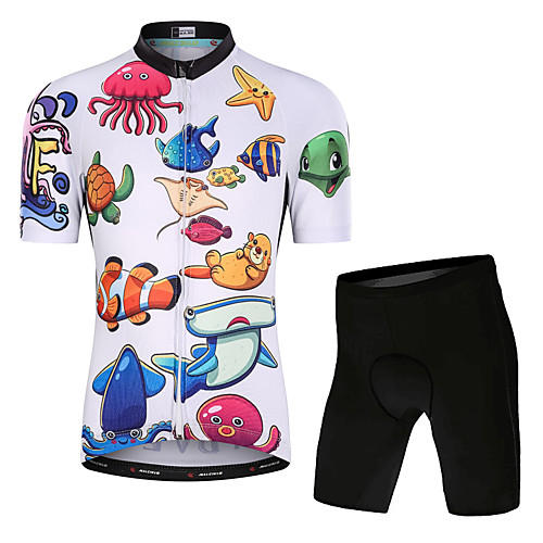 Malciklo Boys' Girls' Short Sleeve Cycling Jersey with Shorts - Kid's White Floral Botanical Bike Clothing Suit UV Resistant Breathable Moisture Wicking Quick Dry Reflective Strips Sports Lycra
Malciklo Boys' Girls' Short Sleeve Cycling Jersey with Shorts - Kid's White Floral Botanical Bike Clothing Suit UV Resistant Breathable Moisture Wicking Quick Dry Reflective Strips Sports Lycra
